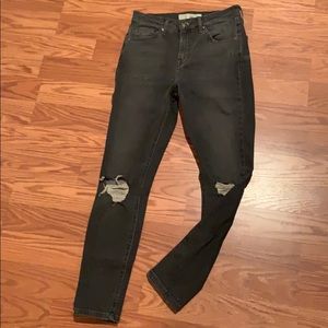 Top Shop JAMIE distressed gray  skinny jeans